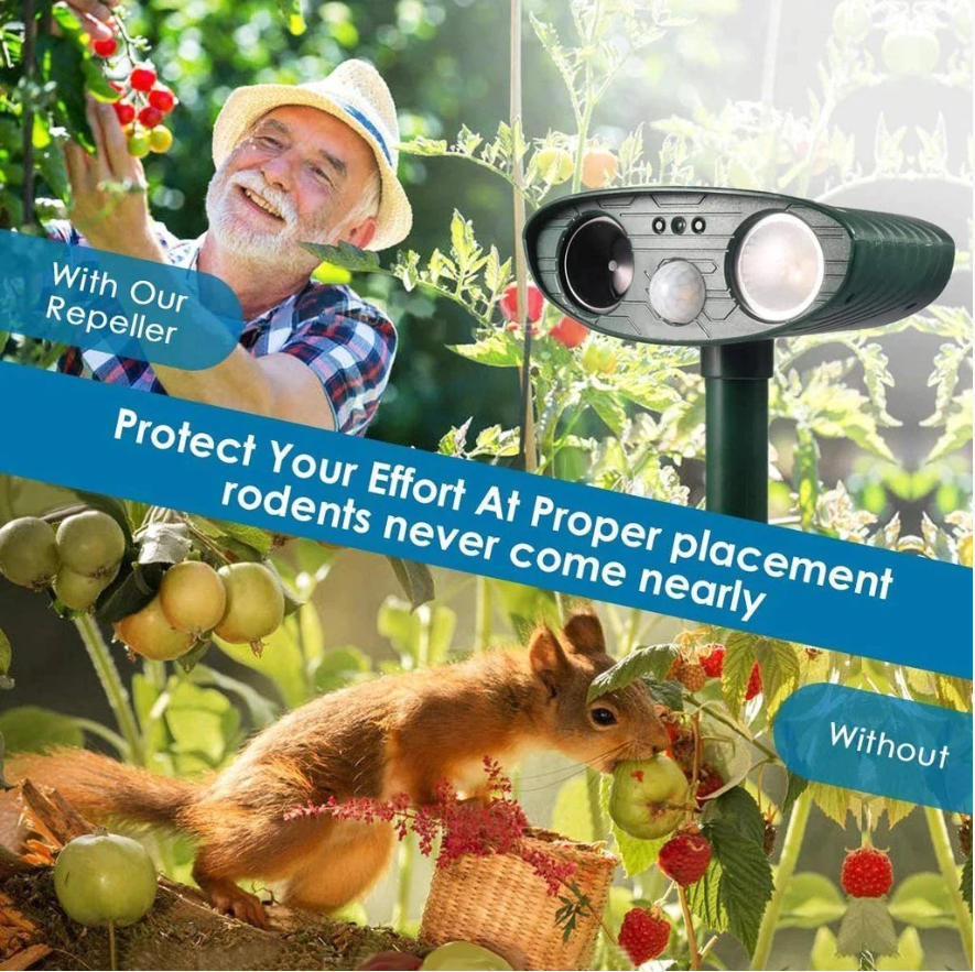 Ultrasonic Outdoor Animal Repeller - Solar Powered