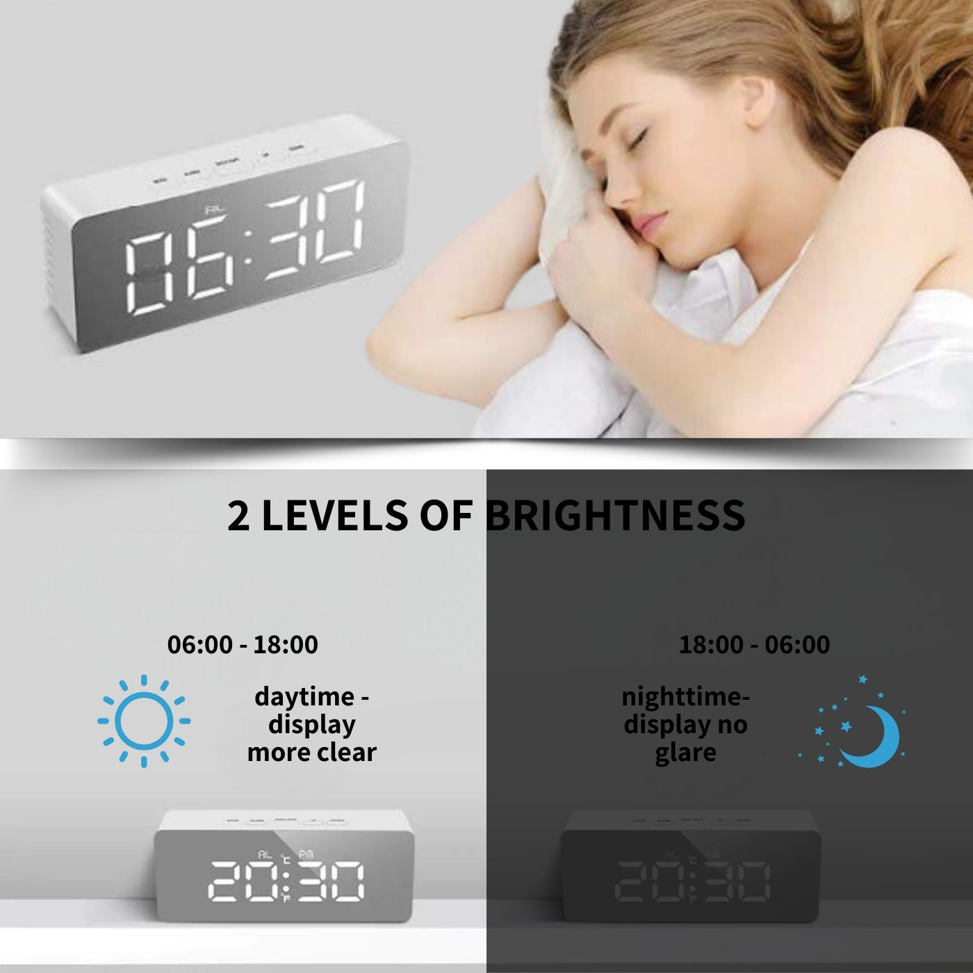 Digital Alarm Clock Mirror Design