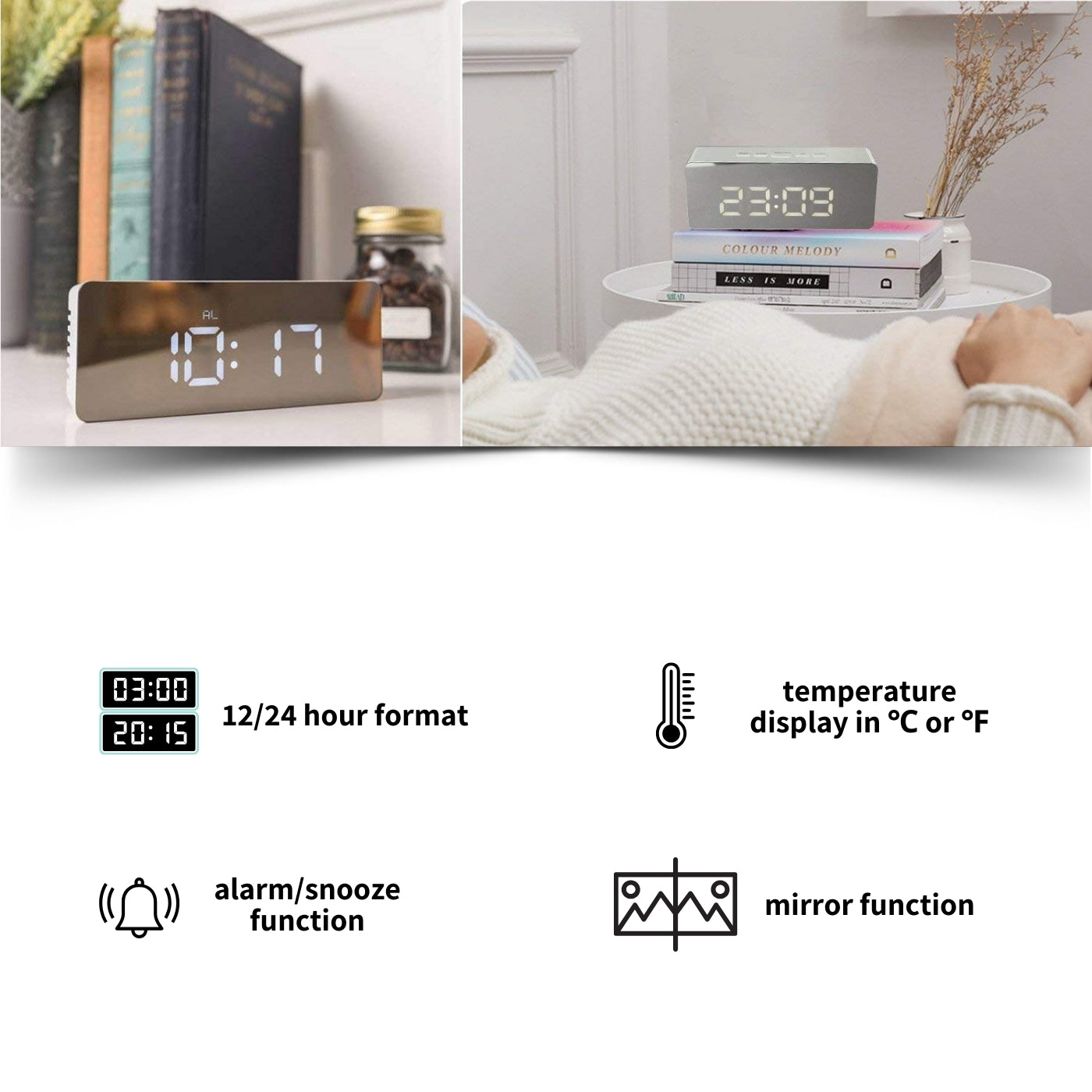 Digital Alarm Clock Mirror Design