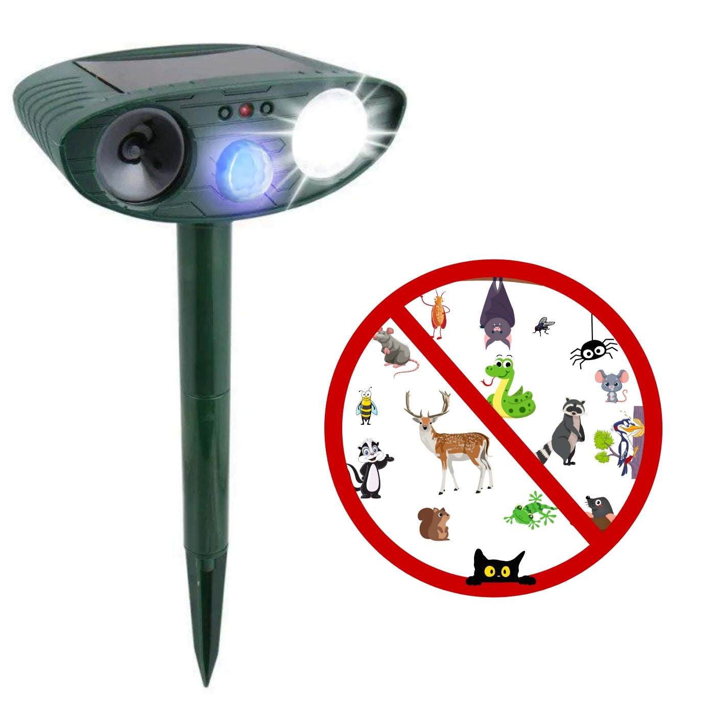 Ultrasonic Outdoor Animal Repeller - Solar Powered