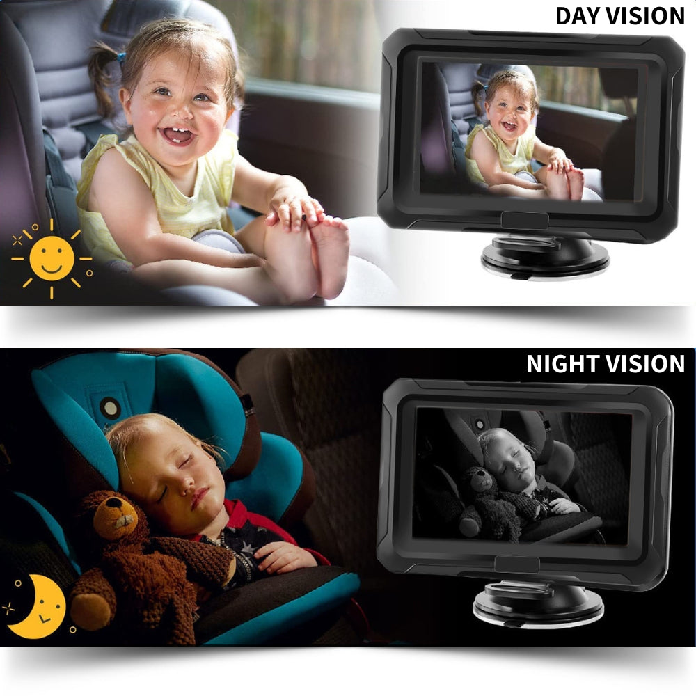 Cámara de Bebés para Autos - 1080p con Pantalla de 5 "